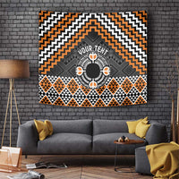 Personalised Aotearoa Niho Taniwha Motif Tapestry Gold Style