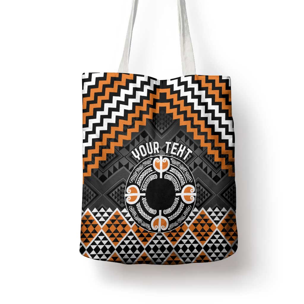 Personalised Aotearoa Niho Taniwha Motif Tote Bag Gold Style - Polynesian Pride