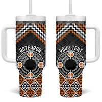 Personalised Aotearoa Niho Taniwha Motif Tumbler With Handle Gold Style