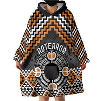 Personalised Aotearoa Niho Taniwha Motif Wearable Blanket Hoodie Gold Style