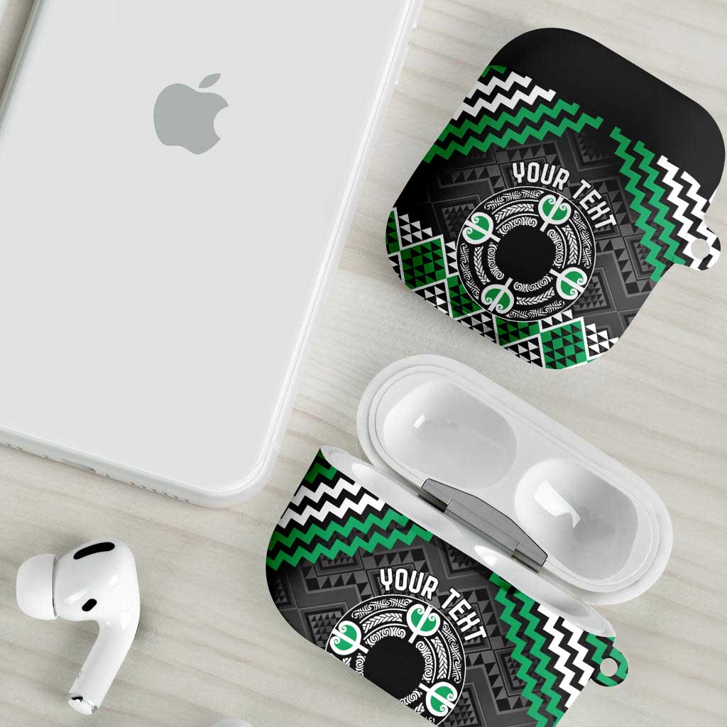 Personalised Aotearoa Niho Taniwha Motif AirPods Case Green Style - Polynesian Pride