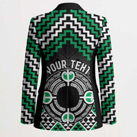 Personalised Aotearoa Niho Taniwha Motif Blazer Green Style - Polynesian Pride
