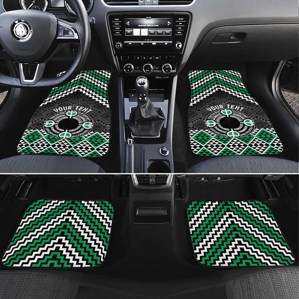 Personalised Aotearoa Niho Taniwha Motif Car Mats Green Style