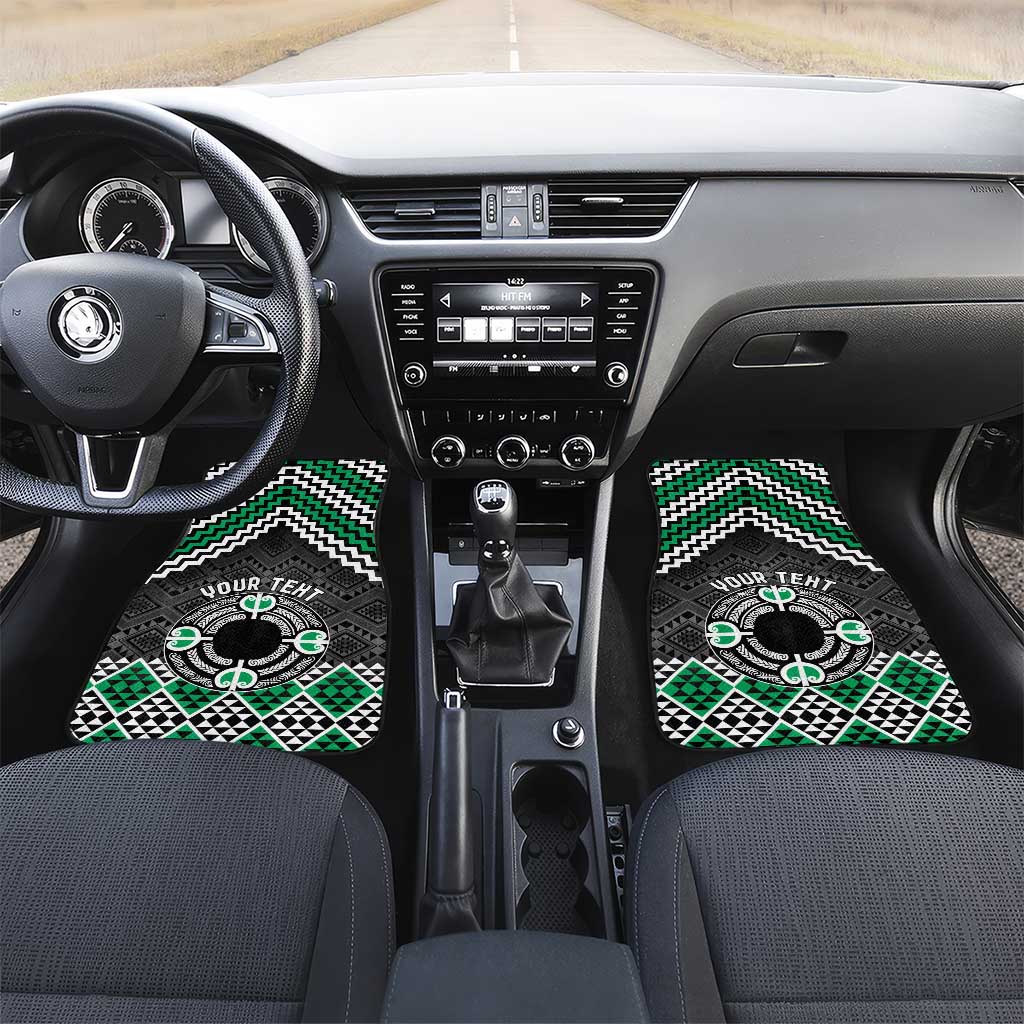 Personalised Aotearoa Niho Taniwha Motif Car Mats Green Style