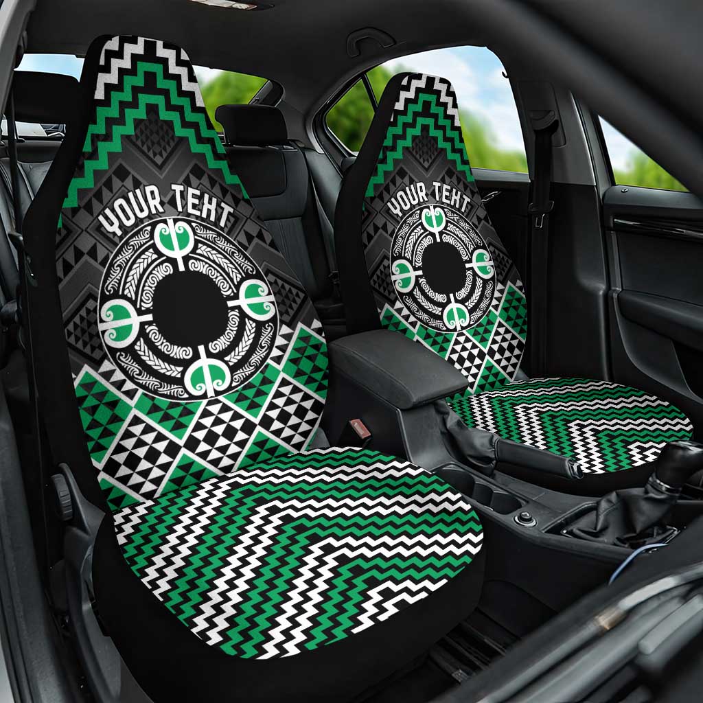 Personalised Aotearoa Niho Taniwha Motif Car Seat Cover Green Style