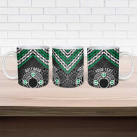 Personalised Aotearoa Niho Taniwha Motif Ceramic Mug Green Style - Polynesian Pride