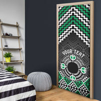 Personalised Aotearoa Niho Taniwha Motif Door Cover Green Style - Polynesian Pride