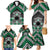 Personalised Aotearoa Niho Taniwha Motif Family Matching Mermaid Dress and Hawaiian Shirt Green Style