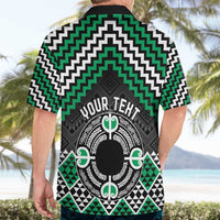 Personalised Aotearoa Niho Taniwha Motif Hawaiian Shirt Green Style