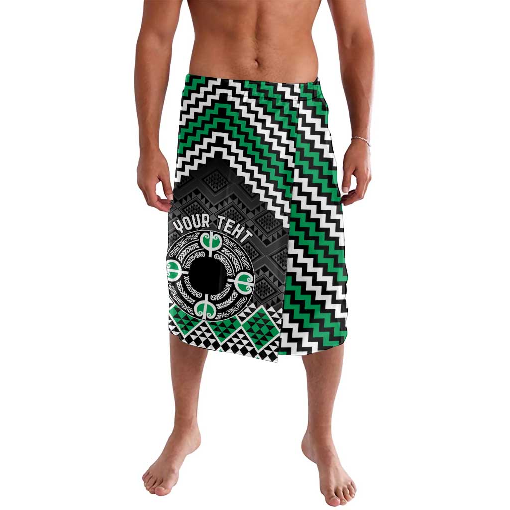 Personalised Aotearoa Niho Taniwha Motif Lavalava Green Style