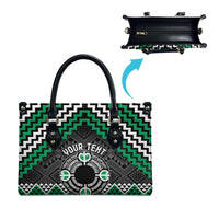 Personalised Aotearoa Niho Taniwha Motif Leather Bag Green Style - Polynesian Pride