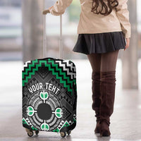Personalised Aotearoa Niho Taniwha Motif Luggage Cover Green Style