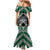 Personalised Aotearoa Niho Taniwha Motif Mermaid Dress Green Style