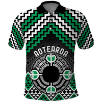 Personalised Aotearoa Niho Taniwha Motif Polo Shirt Green Style