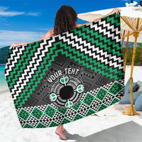 Personalised Aotearoa Niho Taniwha Motif Sarong Green Style