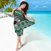 Personalised Aotearoa Niho Taniwha Motif Sarong Green Style