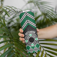Personalised Aotearoa Niho Taniwha Motif Skinny Tumbler Green Style