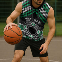 Personalised Aotearoa Niho Taniwha Motif Sleeveless Hoodie Green Style - Polynesian Pride