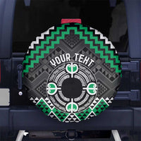Personalised Aotearoa Niho Taniwha Motif Spare Tire Cover Green Style