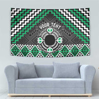 Personalised Aotearoa Niho Taniwha Motif Tapestry Green Style