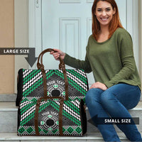 Personalised Aotearoa Niho Taniwha Motif Travel Bag Green Style - Polynesian Pride