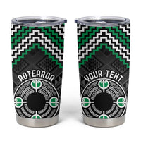 Personalised Aotearoa Niho Taniwha Motif Tumbler Cup Green Style