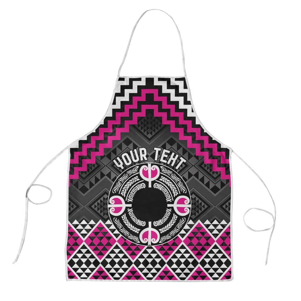 Personalised Aotearoa Niho Taniwha Motif Apron Pink Style - Polynesian Pride
