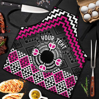 Personalised Aotearoa Niho Taniwha Motif Apron Pink Style - Polynesian Pride
