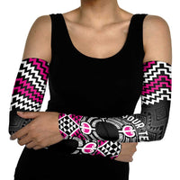 Personalised Aotearoa Niho Taniwha Motif Arm Sleeves Pink Style - Polynesian Pride