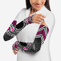 Personalised Aotearoa Niho Taniwha Motif Arm Sleeves Pink Style - Polynesian Pride