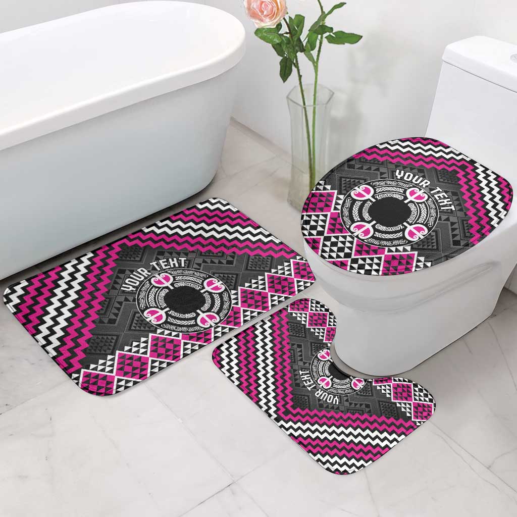Personalised Aotearoa Niho Taniwha Motif Bathroom Set Pink Style - Polynesian Pride