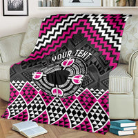 Personalised Aotearoa Niho Taniwha Motif Blanket Pink Style