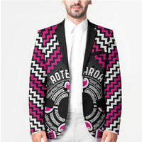 Personalised Aotearoa Niho Taniwha Motif Blazer Pink Style - Polynesian Pride