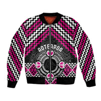 Personalised Aotearoa Niho Taniwha Motif Bomber Jacket Pink Style