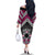 Personalised Aotearoa Niho Taniwha Motif Family Matching Off The Shoulder Long Sleeve Dress and Hawaiian Shirt Pink Style