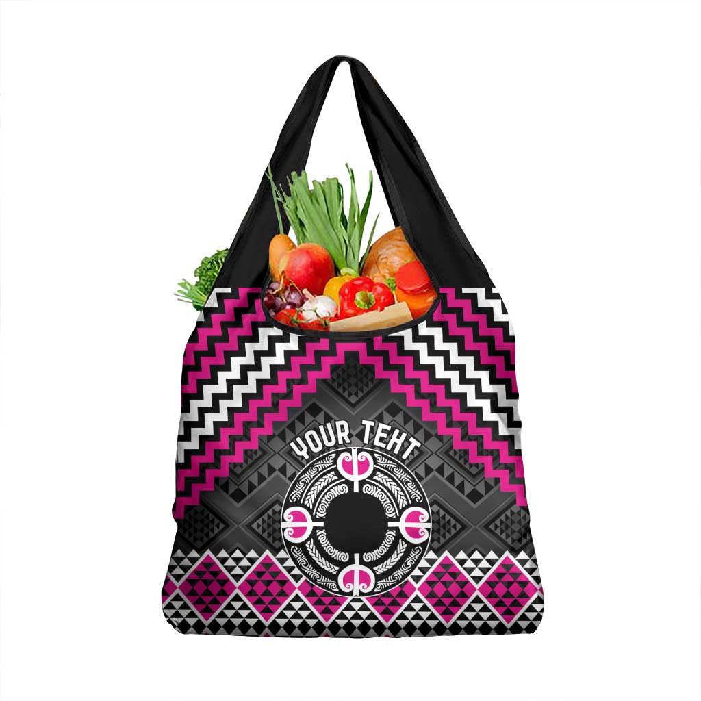 Personalised Aotearoa Niho Taniwha Motif Grocery Bag Pink Style