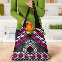 Personalised Aotearoa Niho Taniwha Motif Grocery Bag Pink Style