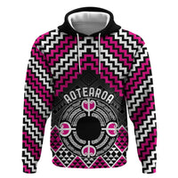 Personalised Aotearoa Niho Taniwha Motif Hoodie Pink Style