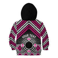 Personalised Aotearoa Niho Taniwha Motif Kid Hoodie Pink Style