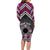 Personalised Aotearoa Niho Taniwha Motif Long Sleeve Bodycon Dress Pink Style