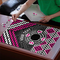 Personalised Aotearoa Niho Taniwha Motif Puzzle Pink Style - Polynesian Pride