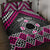 Personalised Aotearoa Niho Taniwha Motif Quilt Bed Set Pink Style