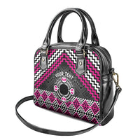 Personalised Aotearoa Niho Taniwha Motif Shoulder Handbag Pink Style