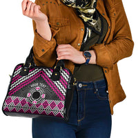 Personalised Aotearoa Niho Taniwha Motif Shoulder Handbag Pink Style