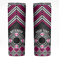 Personalised Aotearoa Niho Taniwha Motif Skinny Tumbler Pink Style