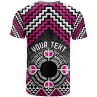 Personalised Aotearoa Niho Taniwha Motif T Shirt Pink Style