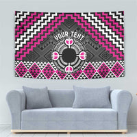 Personalised Aotearoa Niho Taniwha Motif Tapestry Pink Style