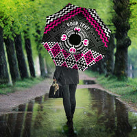 Personalised Aotearoa Niho Taniwha Motif Umbrella Pink Style - Polynesian Pride