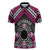 Personalised Aotearoa Niho Taniwha Motif Zipper Polo Shirt Pink Style - Polynesian Pride