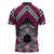 Personalised Aotearoa Niho Taniwha Motif Zipper Polo Shirt Pink Style - Polynesian Pride